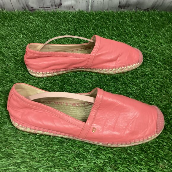 COACH Casey Leather Espadrilles in Bright Coral (Salmon/Pink) 8B - Picture 7 of 14
